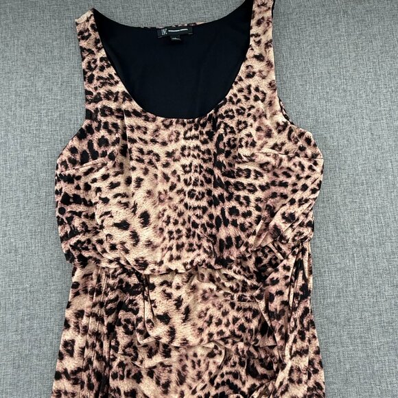 I.N.C international Concepts Faux Wrap Midi Dress Cheetah Sleeveless Scoop Neck - Picture 2 of 13
